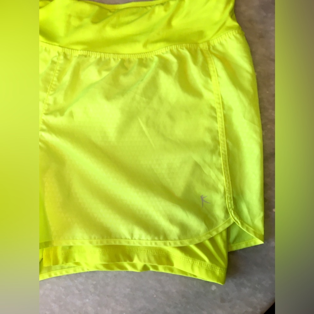 Danskin Bright Neon Yellow athletic shorts - Picture 7 of 9